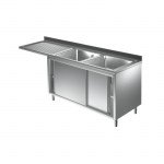 lavello inox armadiato 2 vasche inserimento lavastoviglie